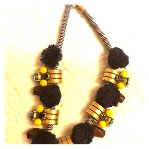 Navy/yellow/white necklace statement necklace